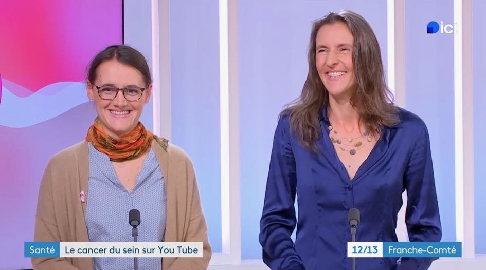 Pr Elsa Curtit et Farah Jouffroy sur le plateau de France 3 Franche-Comté.